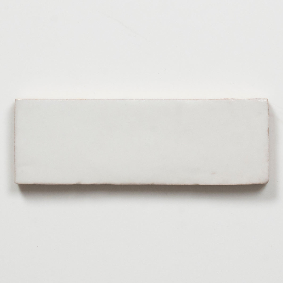 Single no Hand Evelyn Pure White Handmade Bejmat Satin Tile 100 x 50mm BYRCH2 - The Blue Space