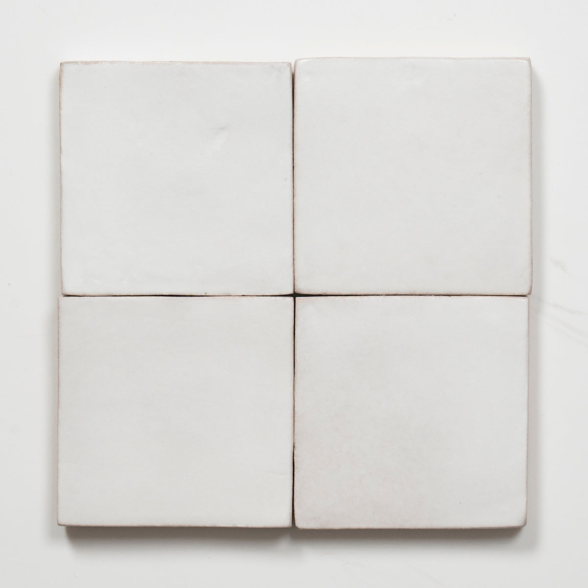 Faces Evelyn Pure White Handmade Zellige Satin Tile 100 x 100mm BYRCH1 - The Blue Space