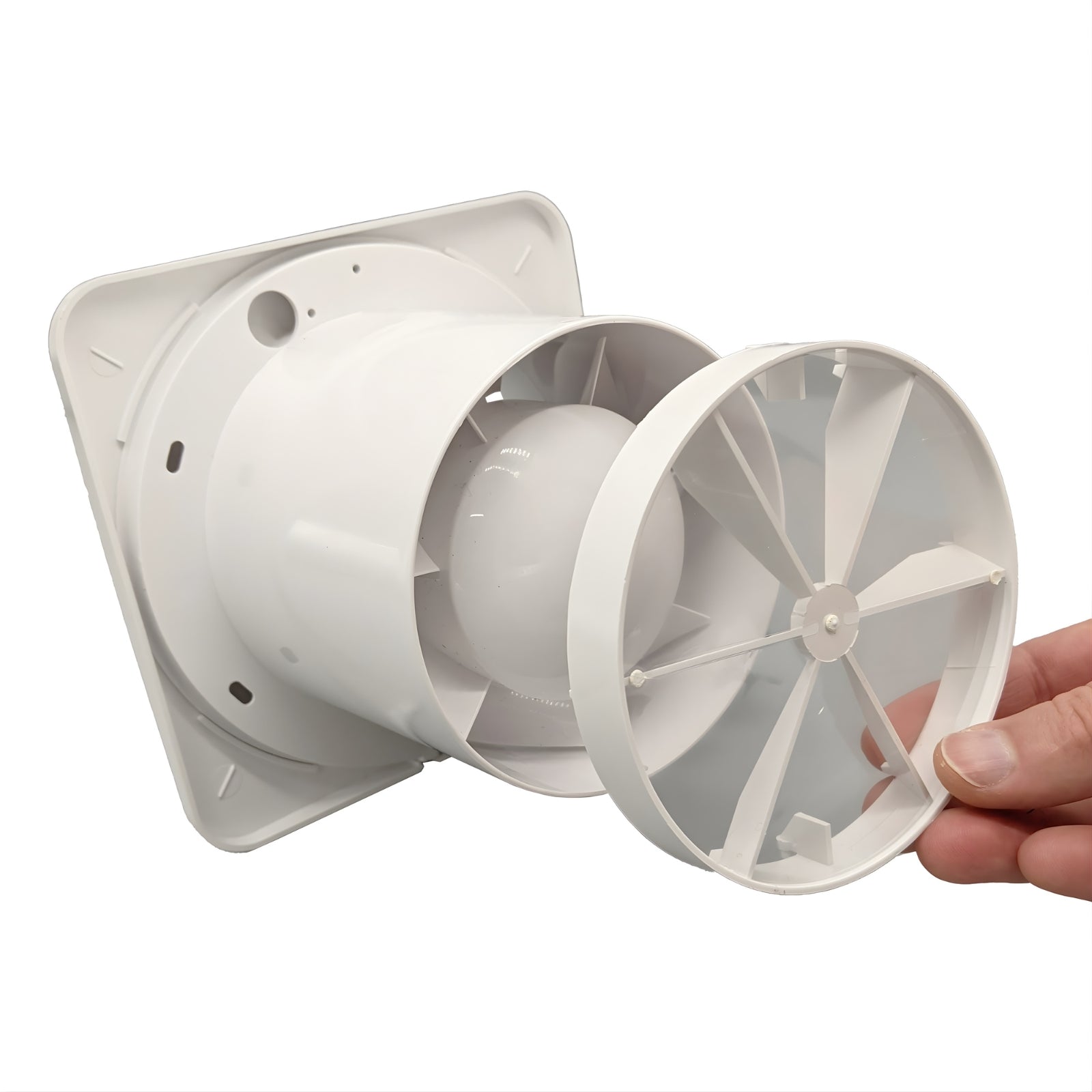 Back Fanco Dynamic 100mm Duct Square Exhaust Fan Gloss White W-EMVUDY11-GWH - The Blue Space