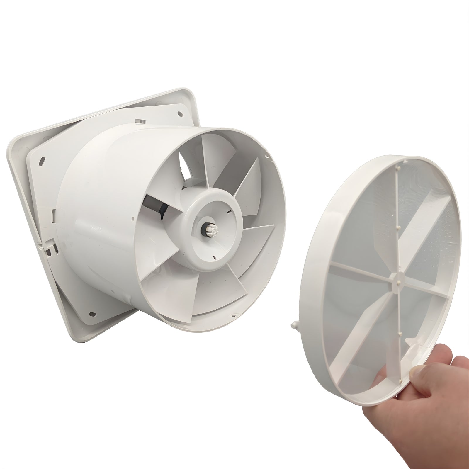 Back Fanco Dynamic 125mm Duct Square Exhaust Fan Matte White W-EMVUDY12-MWH - The Blue Space