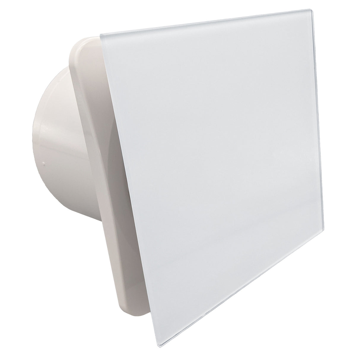 Fanco Dynamic 150mm Duct Square Exhaust Fan Glass White W-EMVUDY13-PWH - The Blue Space