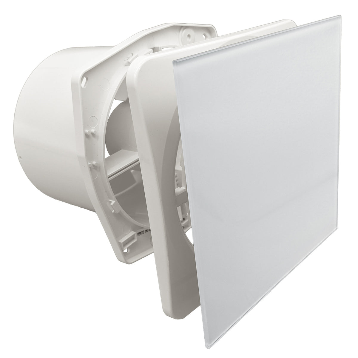 Connection Fanco Dynamic 150mm Duct Square Exhaust Fan Glass White W-EMVUDY13-PWH - The Blue Space