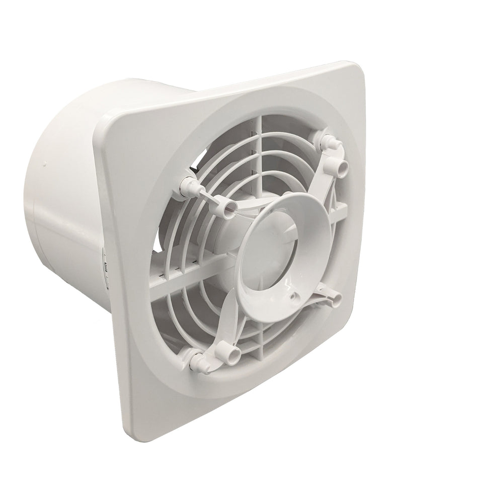 Fanco Dynamic Wall/Ceiling 150mm Duct Square Exhaust Fan Glass White