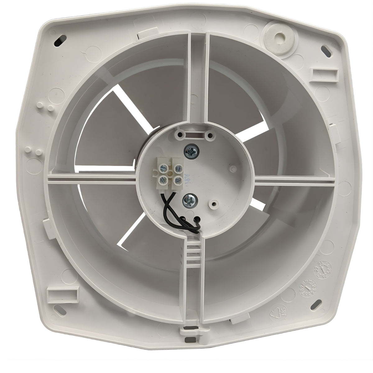 Back No Cover Fanco Dynamic 150mm Duct Square Exhaust Fan Matte Black W-EMVUDY13-MBL - The Blue Space