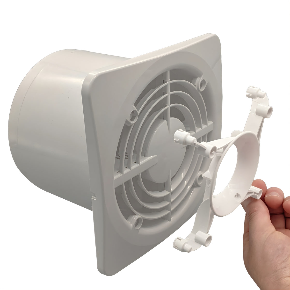 Front No Cover Fanco Dynamic 150mm Duct Square Exhaust Fan Matte Black W-EMVUDY13-MBL - The Blue Space