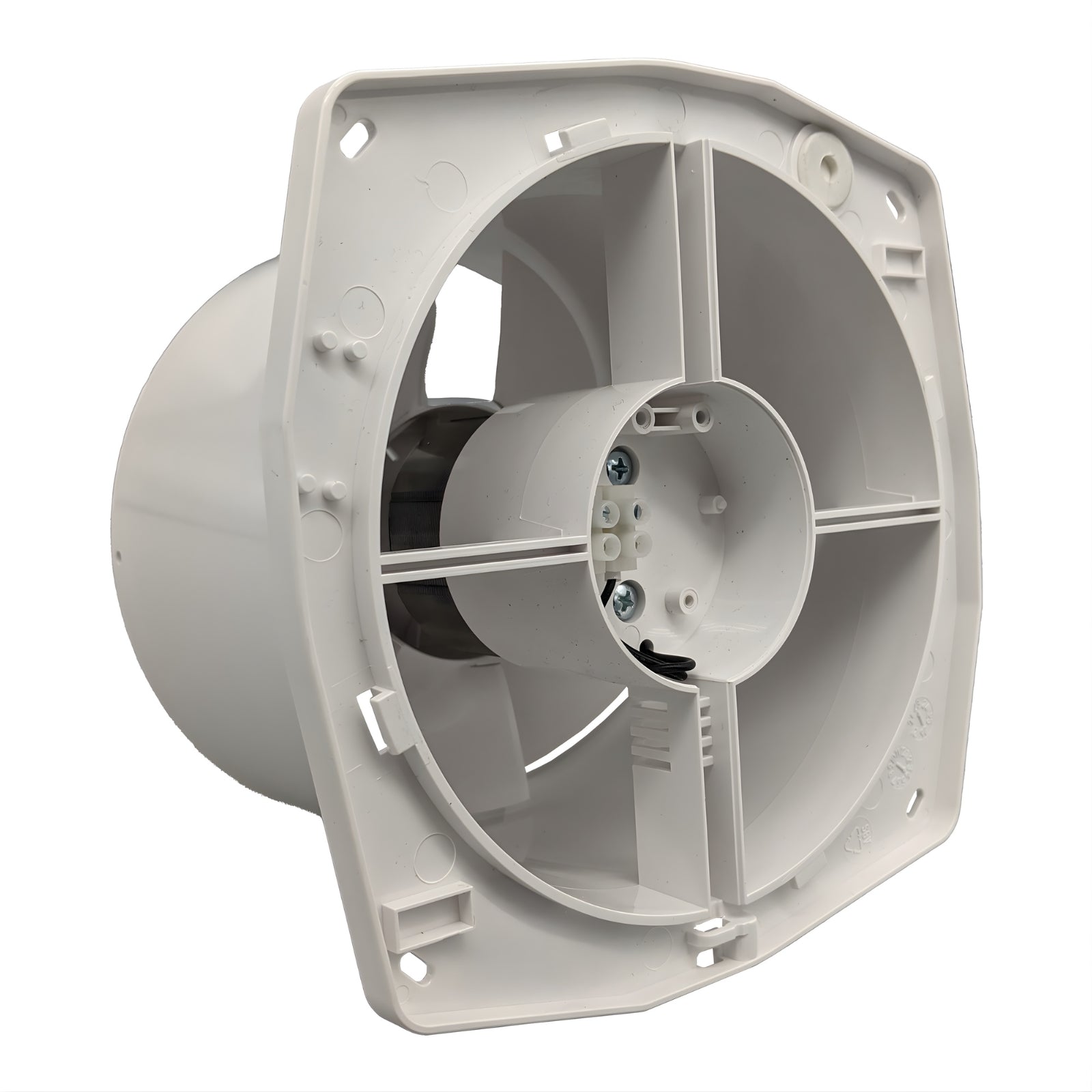 Side Close Fanco Dynamic 150mm Duct Square Exhaust Fan Matte White W-EMVUDY13-MWH - The Blue Space