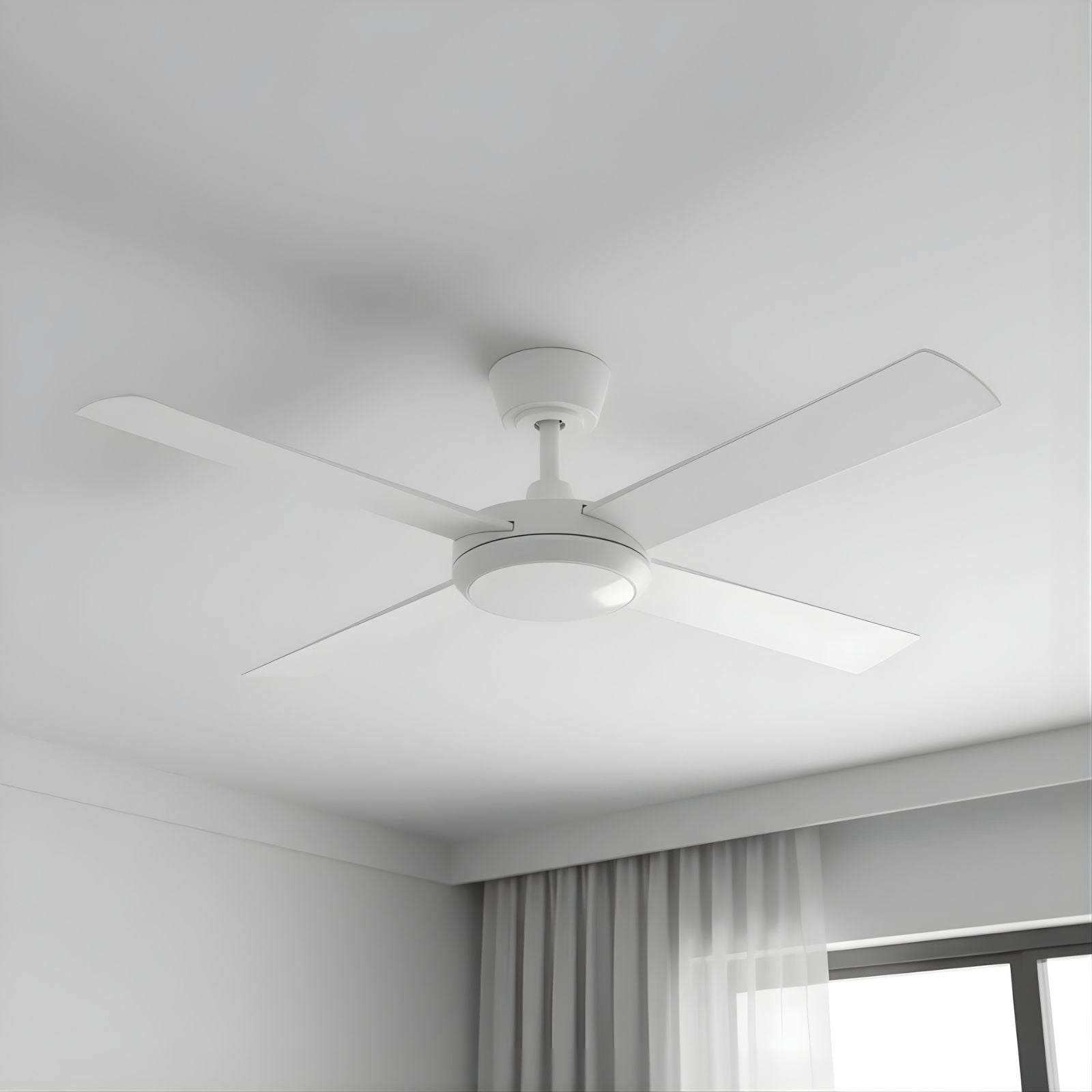 Close Up Fanco Eco Silent Pro 52'' (132cm) DC Ceiling Fan with LED Light White F1121/101C - The Blue Space