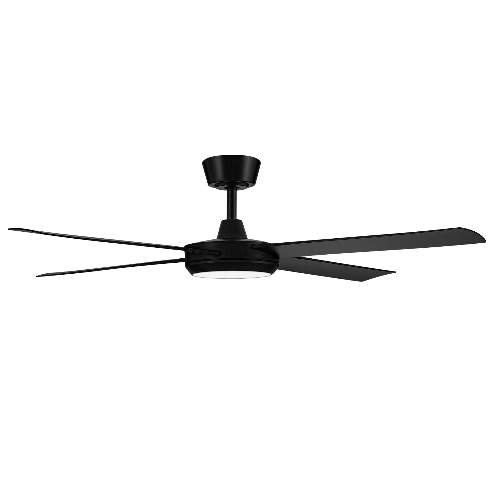 Side View Fanco Eco Silent Pro 56'' (142cm) DC Ceiling Fan with LED Light Black F1141/202C - The Blue Space