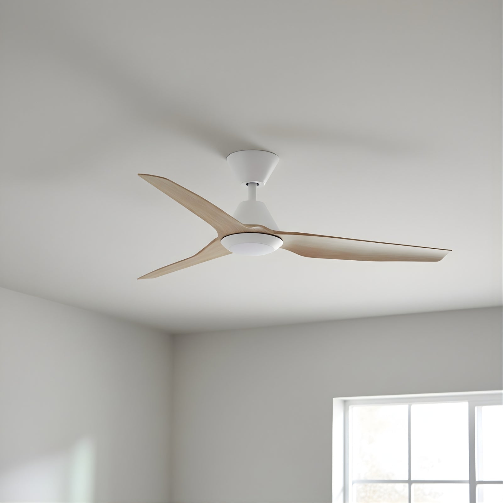 Fanco Infinity-iD v3 48'' (122cm) DC Ceiling Fan with LED Light White and Beechwood F8001/121C - The Blue Space