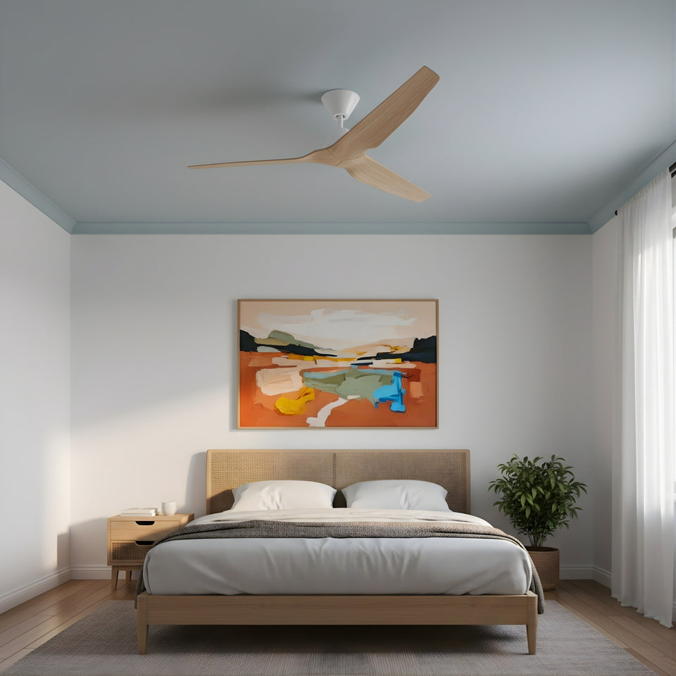Fanco Infinity-iD v3 54'' (137cm) DC Ceiling Fan White and Beechwood