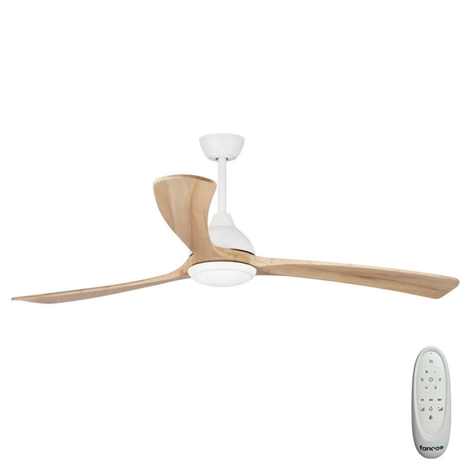 Fanco Sanctuary 70'' (178cm) DC Ceiling Fan with LED Light - White and Natural