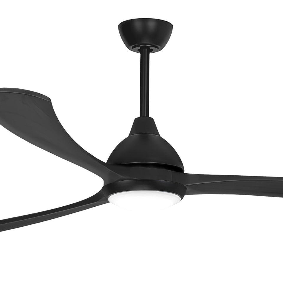 Fanco Sanctuary 86'' (218cm) DC Ceiling Fan with LED Light - Black and Black Timber