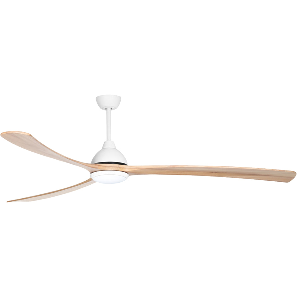 Fanco Sanctuary 86'' (218cm) DC Ceiling Fan with LED Light - White and Natural