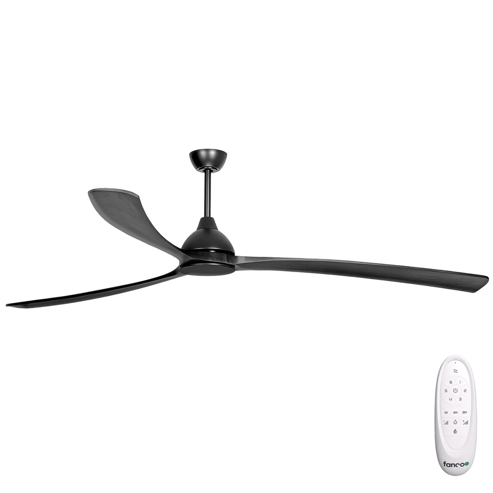 Fanco Sanctuary 92'' (234cm) DC Ceiling Fan - Black and Black Timber