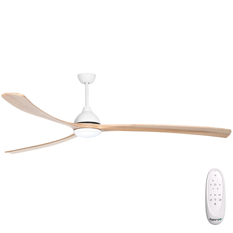 Fanco Sanctuary 92'' (234cm) DC Ceiling Fan with LED Light - White and Natural