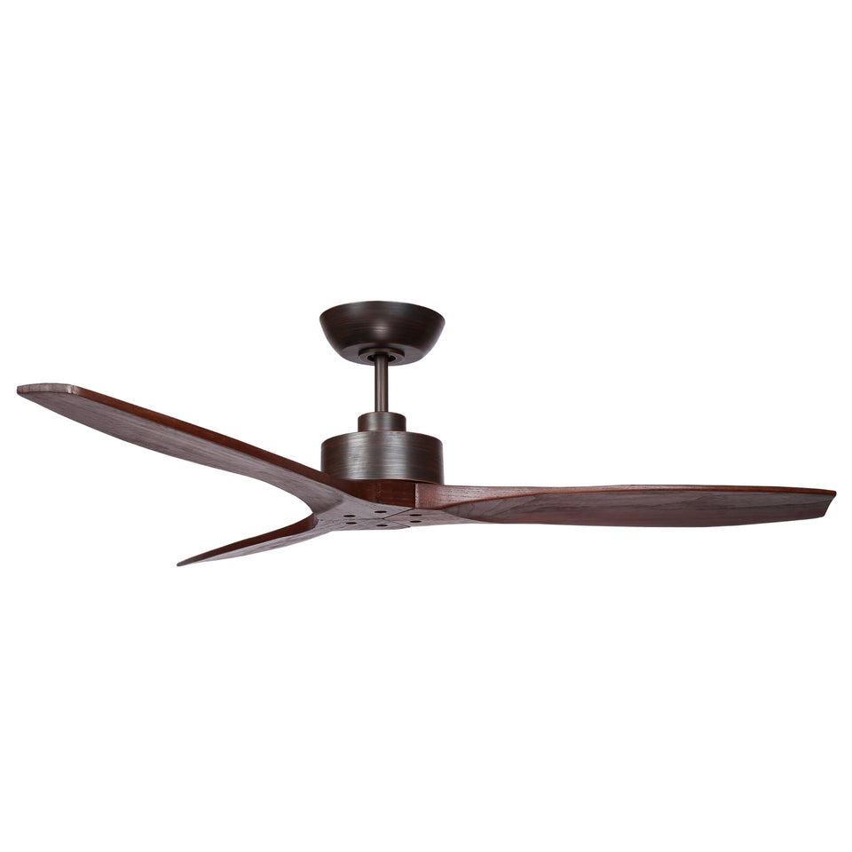 Fanco Wynd V3 54'' (137cm) DC Ceiling Fan - Oil Rubbed Bronze and Handcrafted Timber Blades Walnut
