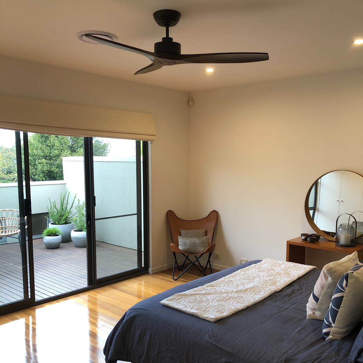 Lifestyle Fanco Wynd V3 54'' (137cm) DC Ceiling Fan - Oil Rubbed Bronze and Handcrafted Timber Blades Walnut F0500/717C - The Blue Space