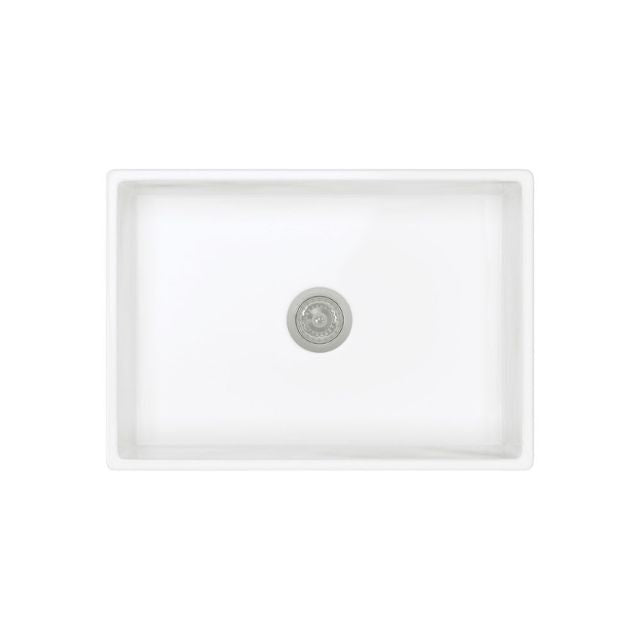 Fienza Charlton Butler Sink Small Reversible Fluted & Flat 690mm Fire Clay Gloss White