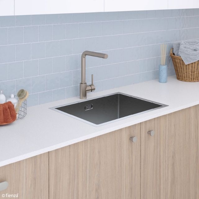 Fienza Hana Laundry Sink 50L With Overflow Top/Undermount 580X445X240mm