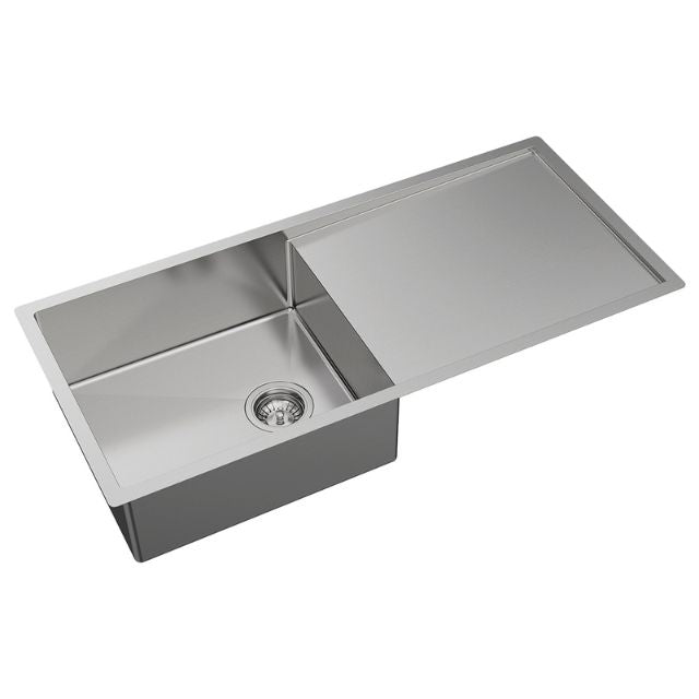 Fienza Hana Single Bowl Sink 36L With Drainer Top Mount 990X450X200mm