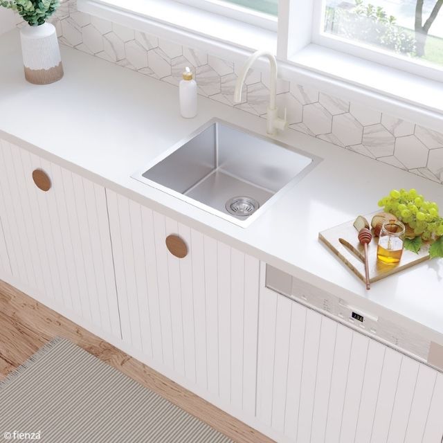 Fienza Hana Single Bowl Sink 40L Top/Undermount 550X450X200mm