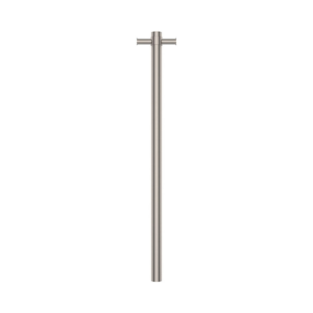 Front Fienza Isabella Vertical Heated Towel Rail 100 x 900mm Brushed Nickel 827900BN - The Blue Space