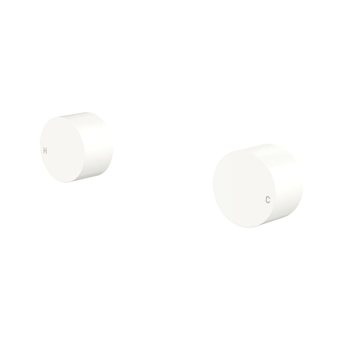 Fienza Kaya Round Wall Taps Matte White 338104MW-LF - The Blue Space