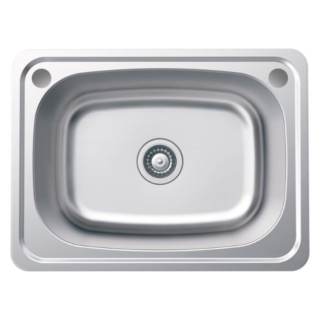 Fienza Tiva Laundry Sink Topmount 45L 2TH Includes Waste Bypass Kit & TH Cover 635X475X250mm