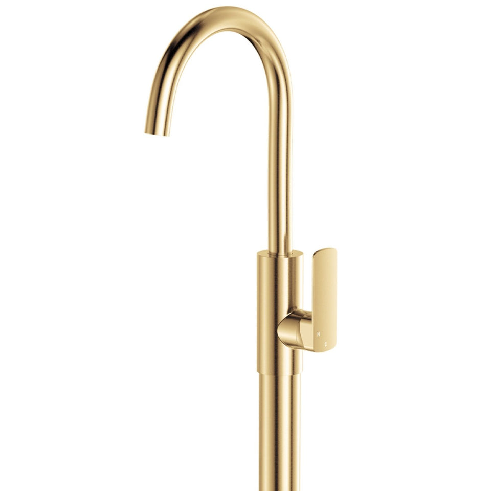 Fienza Tono Floor Mounted Basin/Bath Mixer Urban Brass