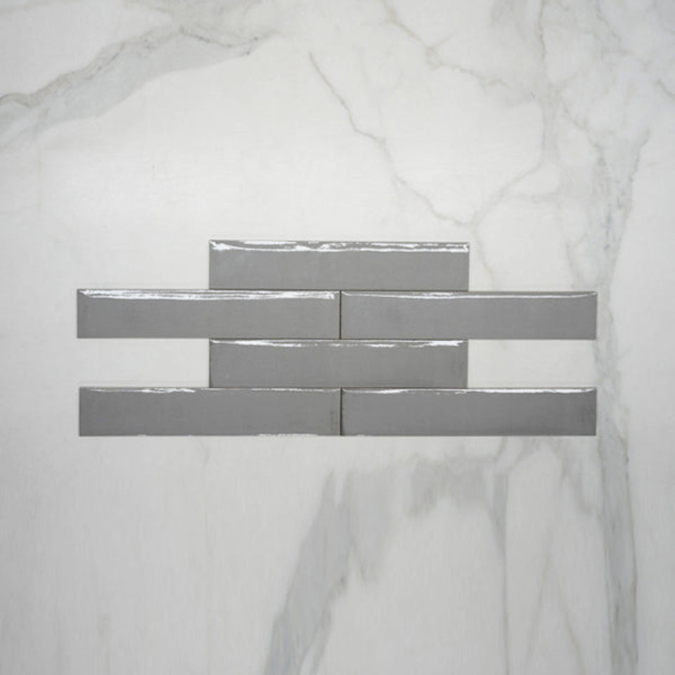 Grigio Theo Subway Tile 75 x 400mm Italian Porcelain