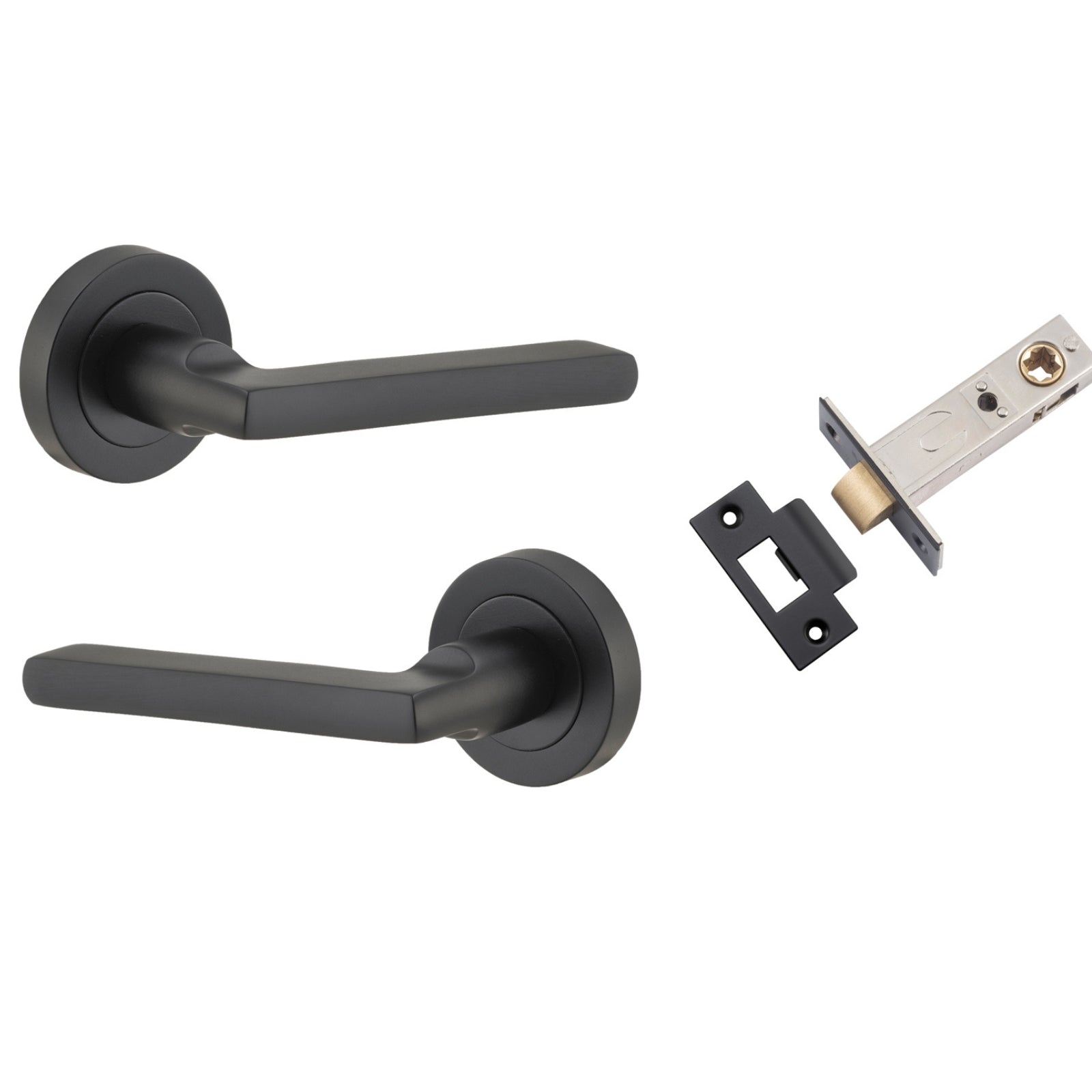 Iver Baltimore Lever Round Rose Passage Kit Matte Black 9213KPASS60 - The Blue Space