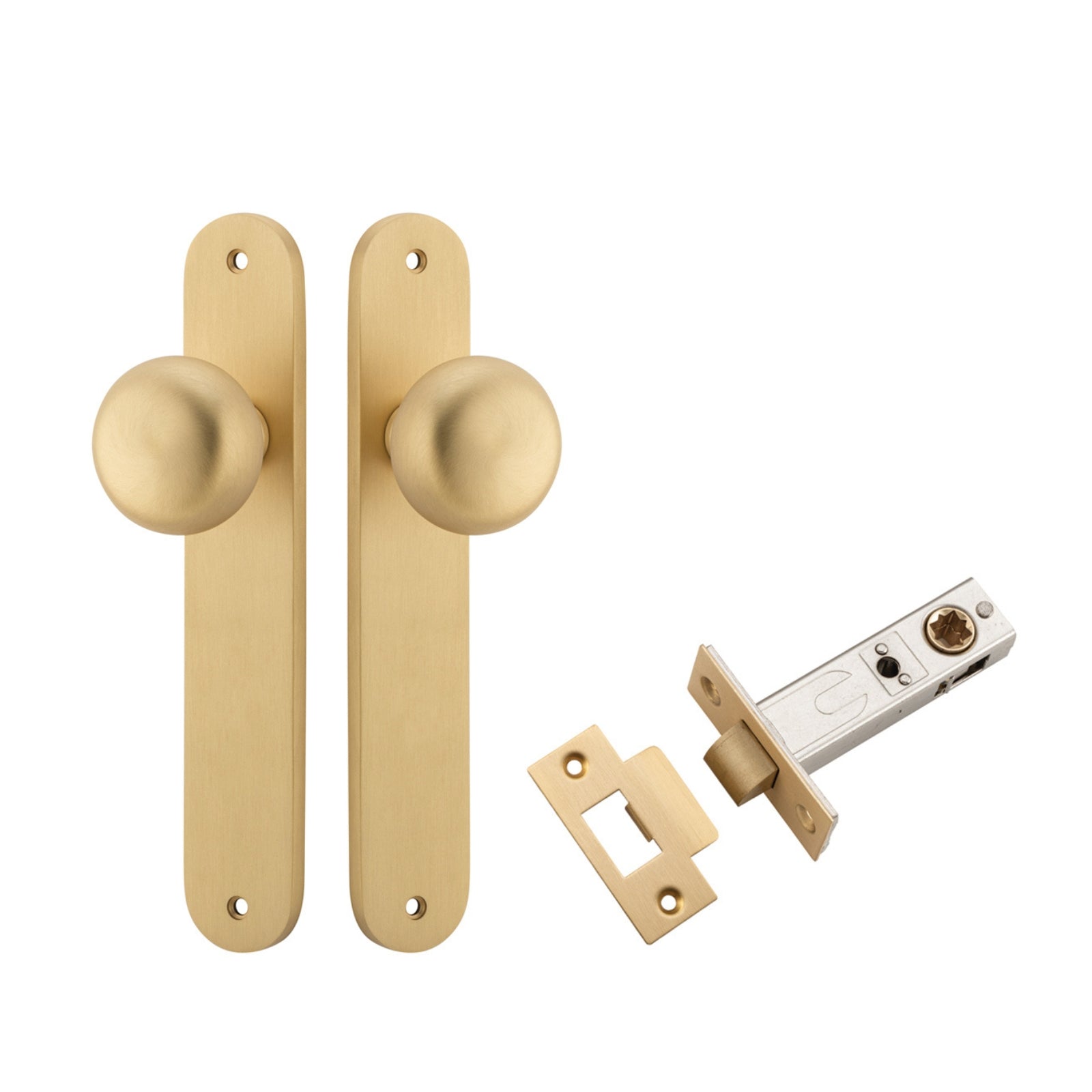 Iver Cambridge Knob Oval Backplate Passage Kit Brushed Brass 15334KPASS60 - The Blue Space
