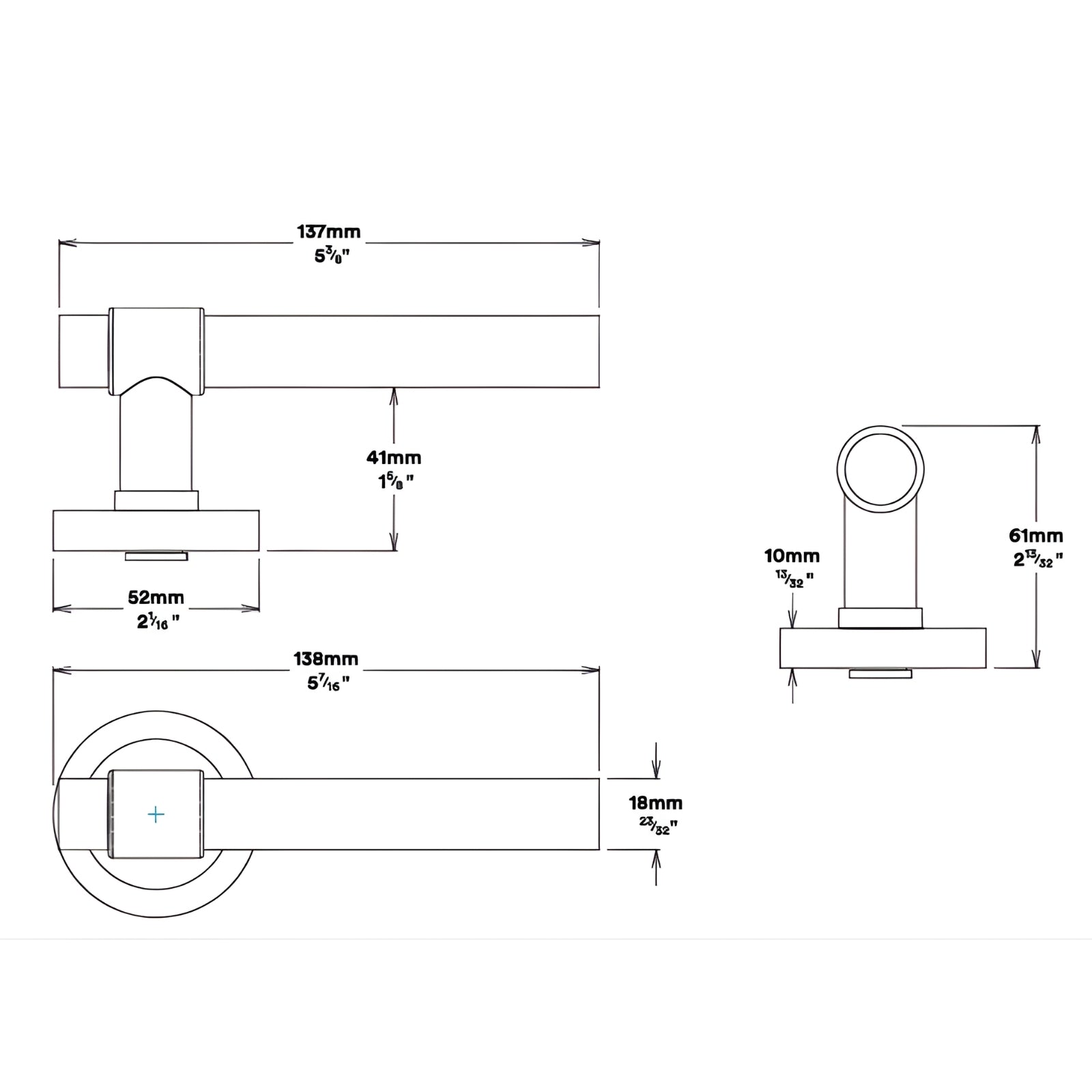 Line Drawing Iver Helsinki Lever Round Rose Passage Kit Satin Nickel 20629KPASS60 - The Blue Space