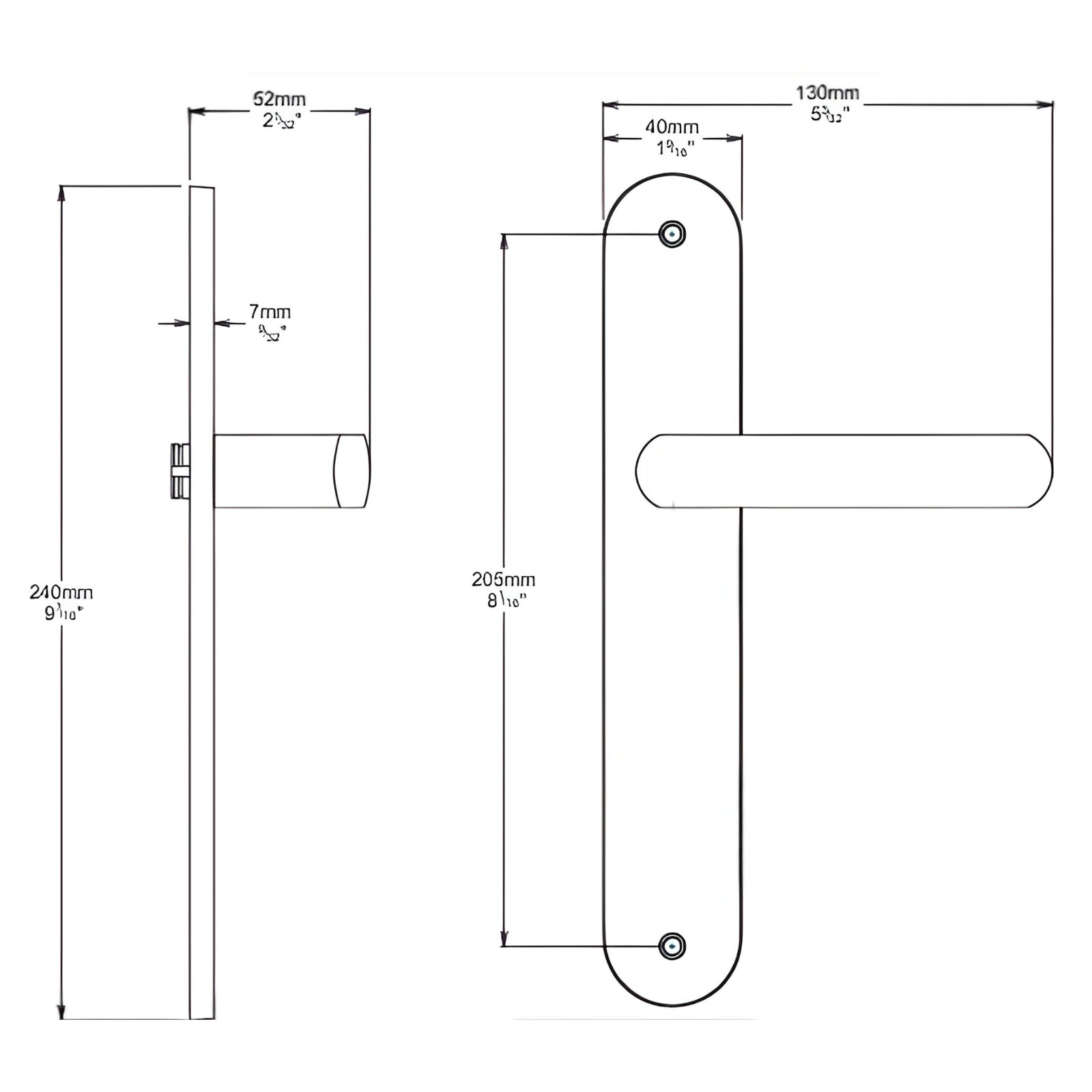 Line Drawing Iver Osaka Lever Oval Backplate Privacy Kit with Privacy Turn Signature Brass 10864KPRIV60 - The Blue Space