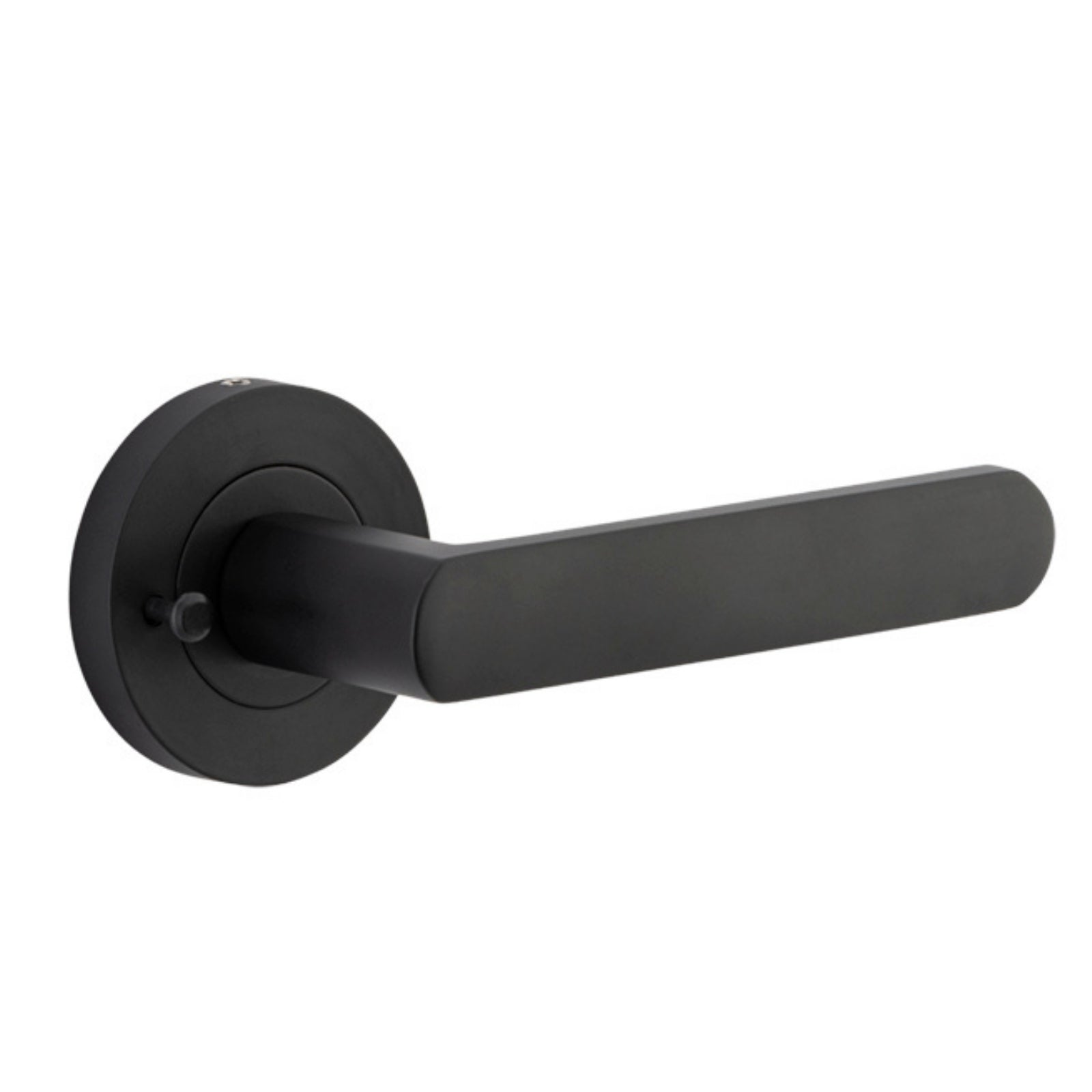 Single Iver Osaka Lever Round Rose (Inbuilt Privacy) Matte Black 20773KIBPRIV60 - The Blue Space