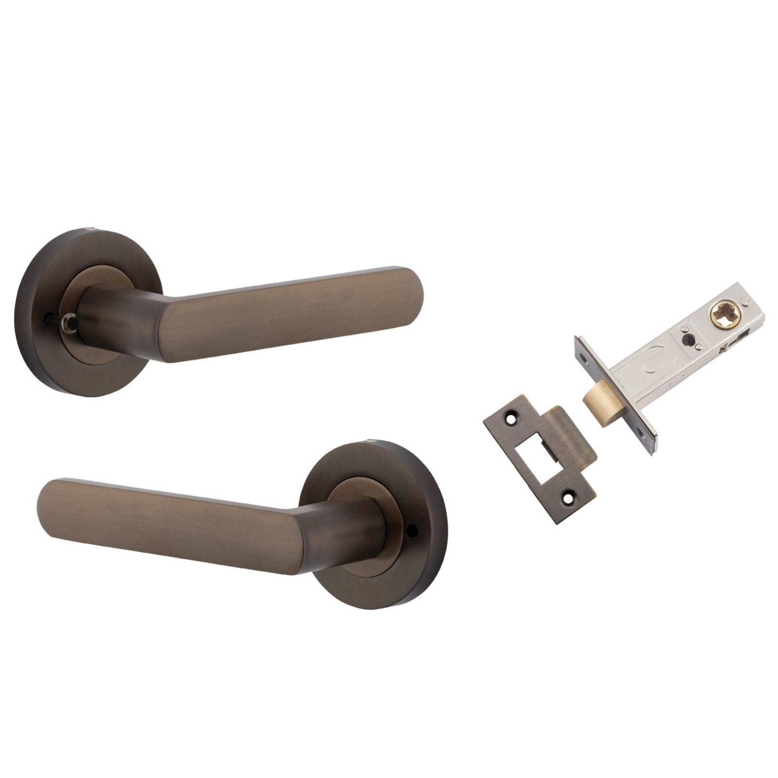 Iver Osaka Lever Round Rose (Inbuilt Privacy) Signature Brass 20771KIBPRIV60 - The Blue Space