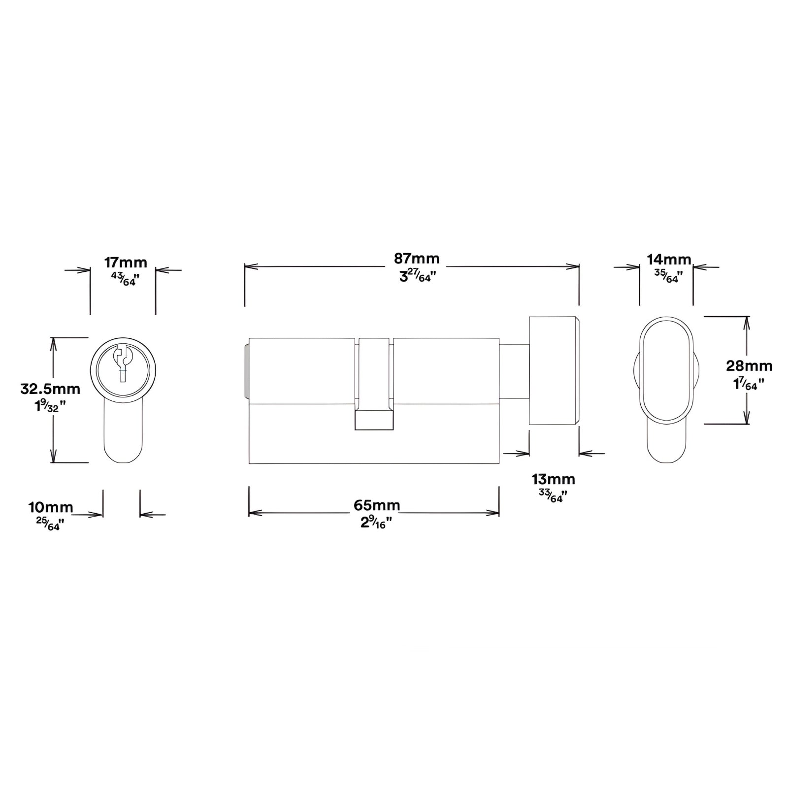 Key Thumb Iver Osaka Lever Round Rose Entrance Kit with Separate High Security Lock Brushed Brass 20776KENTR60KT - The Blue Space