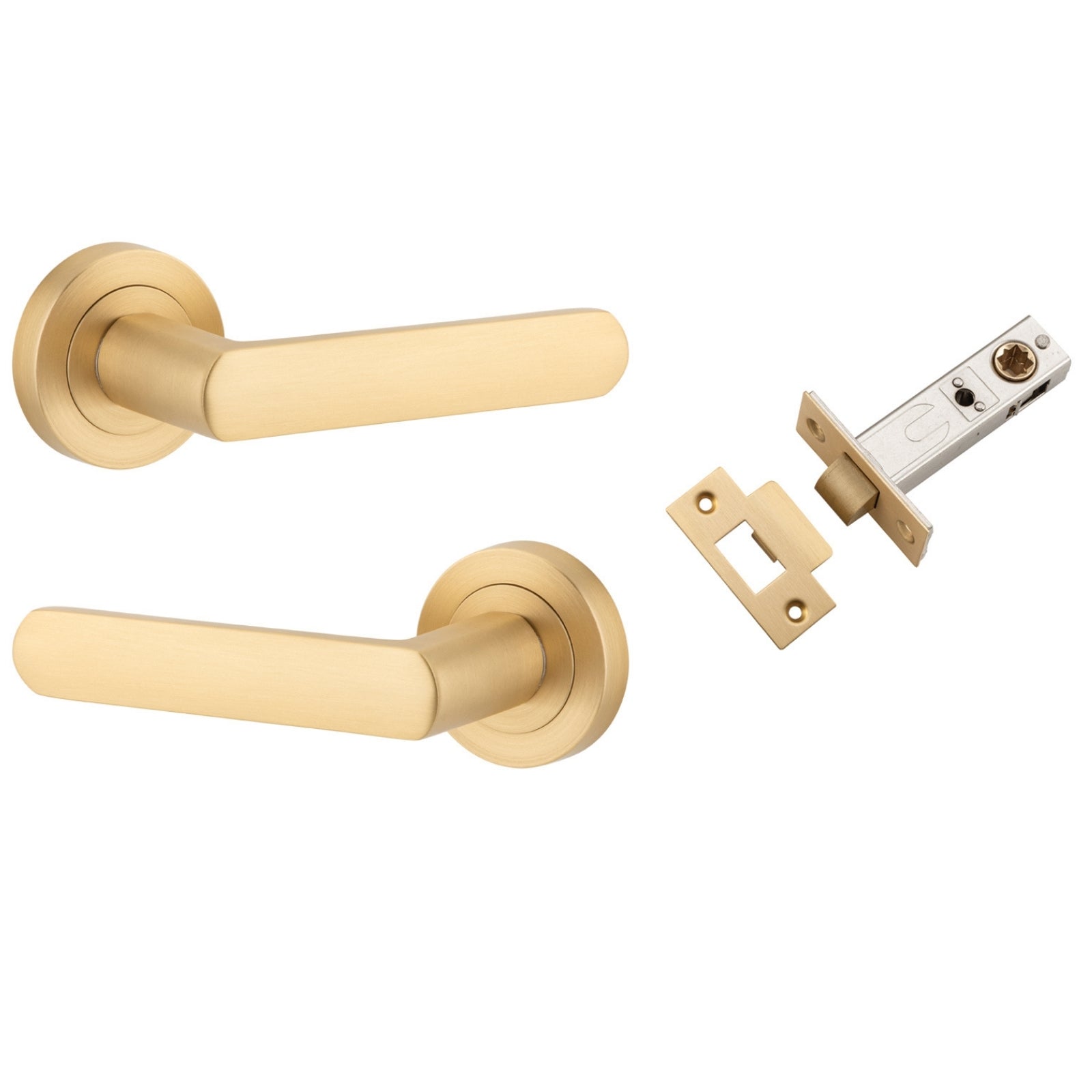 Iver Osaka Lever Round Rose Passage Kit Brushed Brass 20776KPASS60 - The Blue Space