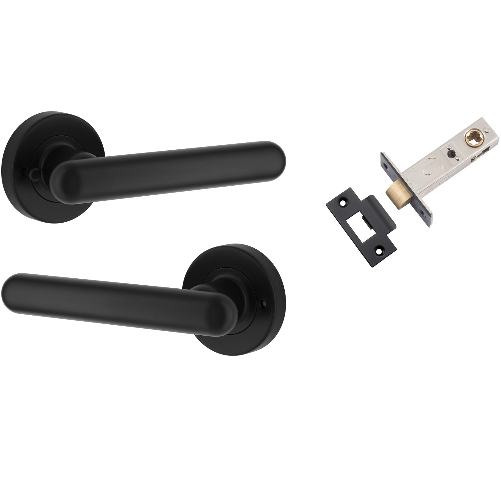 Iver Puerto Lever Round Rose (Inbuilt Privacy) Matte Black 24003KIBPRIV60 - The Blue Space