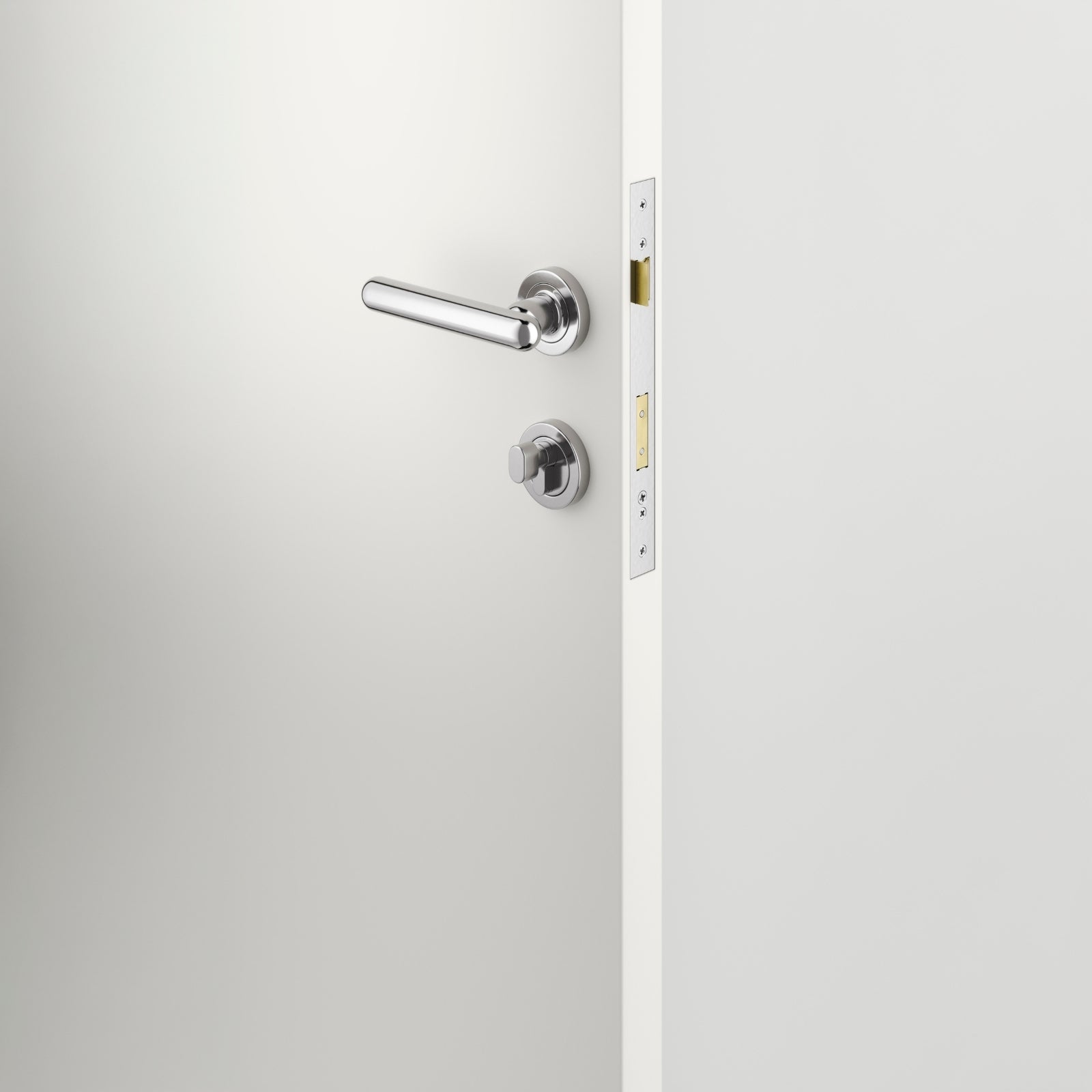 Lifestyle Iver Puerto Lever Round Rose Entrance Kit with Separate High Security Lock Key/Thumb Polished Chrome 24004KENTR60KT - The Blue Space