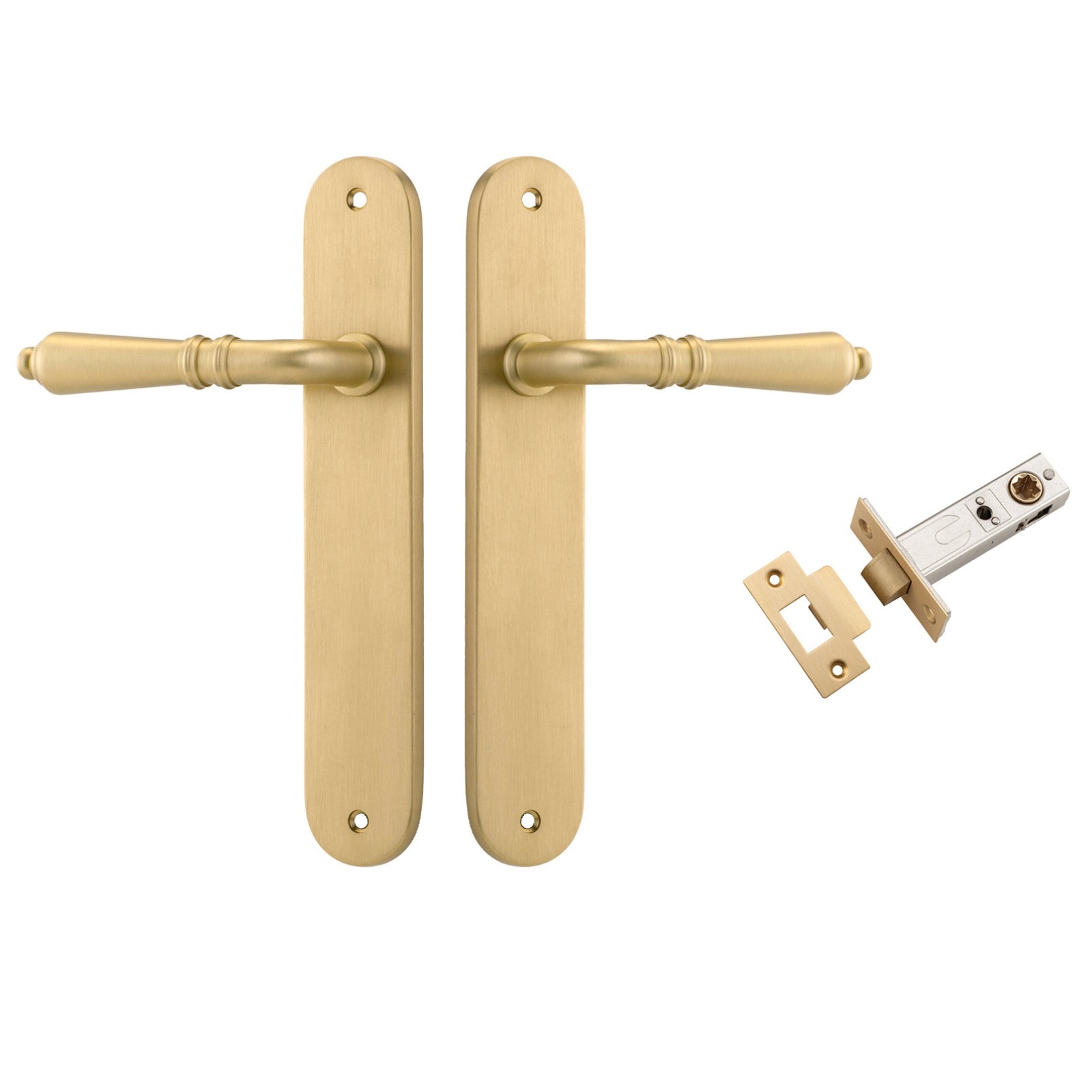 Iver Sarlat Lever Oval Backplate Passage Kit Brushed Gold 16224KPASS60 - The Blue Space