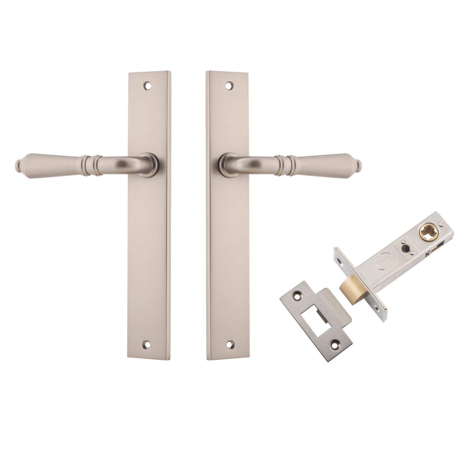 Iver Sarlat Lever Rectangular Backplate Passage Kit Satin Nickel 14700KPASS60 - The Blue Space
