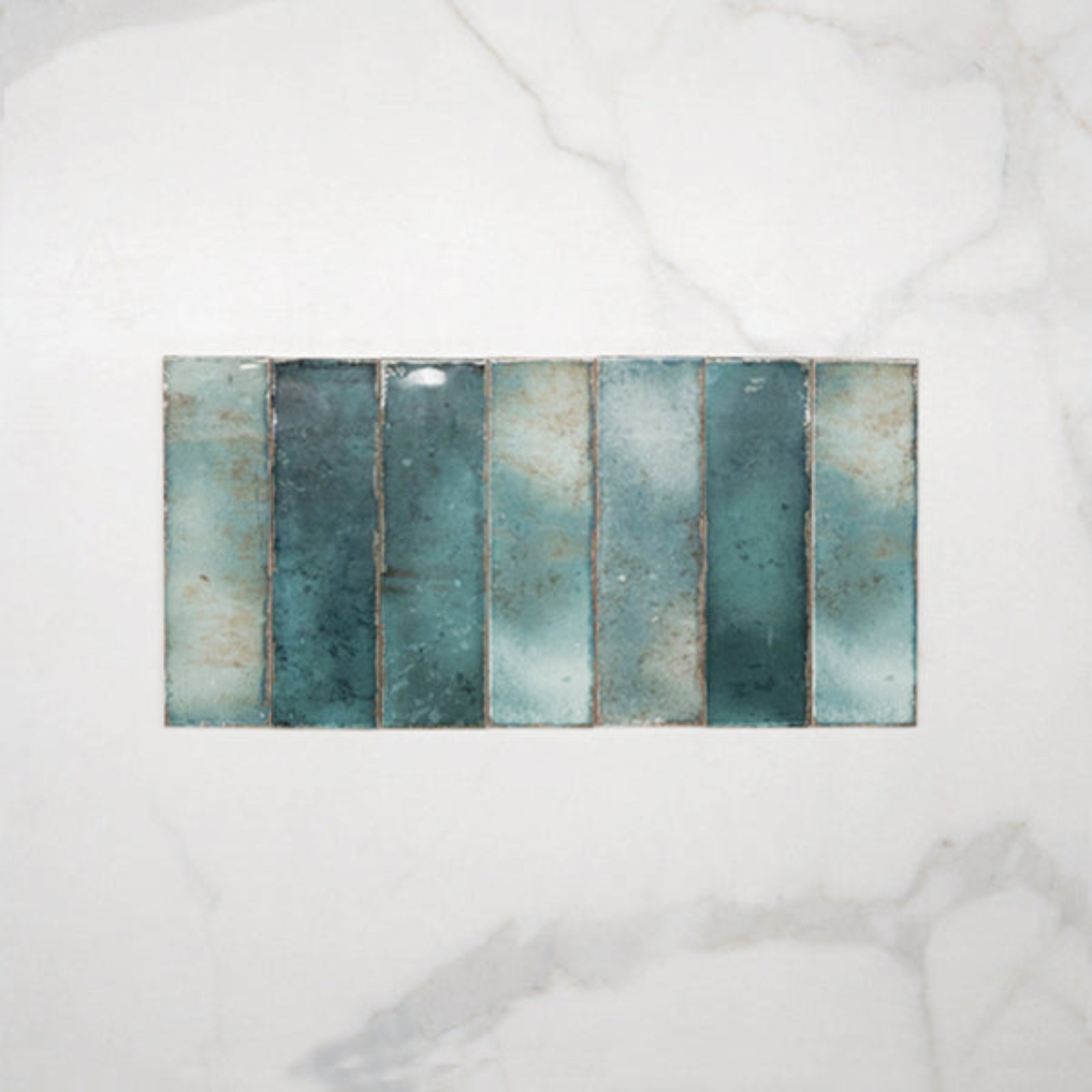 Looks Jade Green Leon Spanish Subway Tile Gloss 69 x 240mm Ceramic | The Blue Space