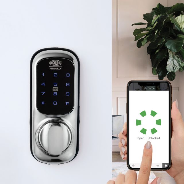 Lockwood 001 Touch Plus Smart Deadlatch Chrome Plate