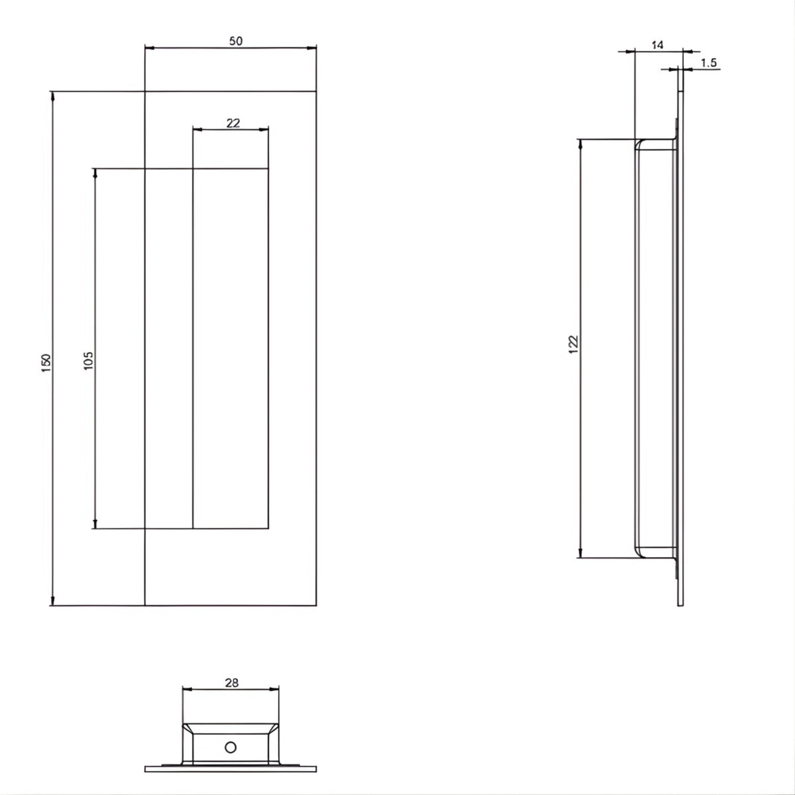 Lockwood Vivid 150mm Flush Pull Bronze | The Blue Space