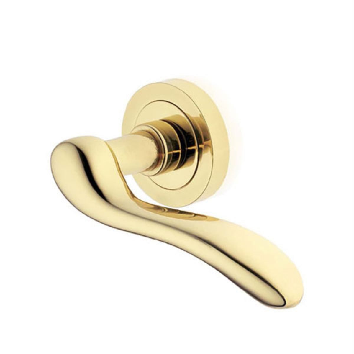 Side View Manital Erica Passage Door Handle Set Polished Brass MAN-ER5F-OTL-PB - The Blue Space