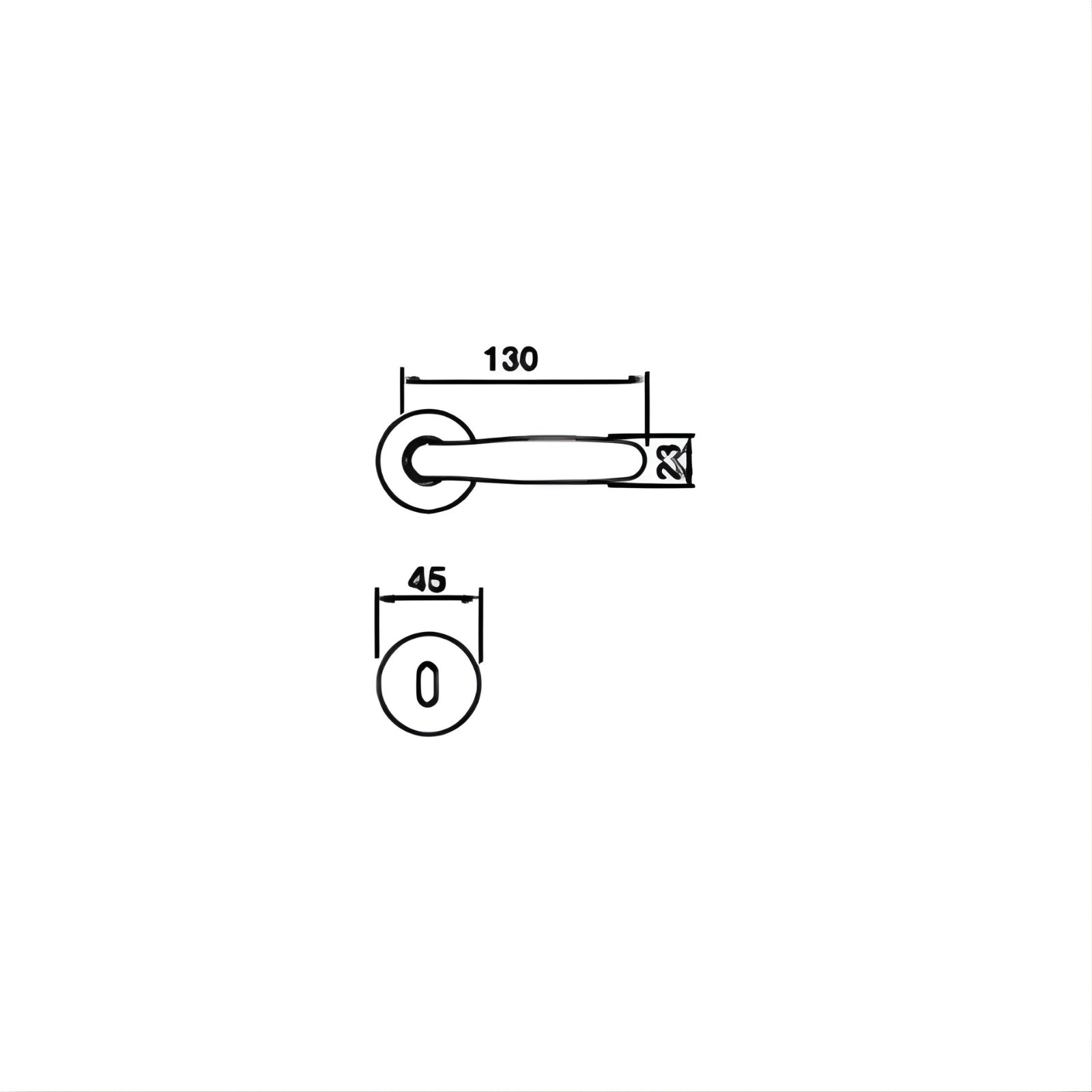 Technical Drawing Manital Imola Passage Door Handle Set Polished Chrome MAN-IM5F-CRO-CP - The Blue Space