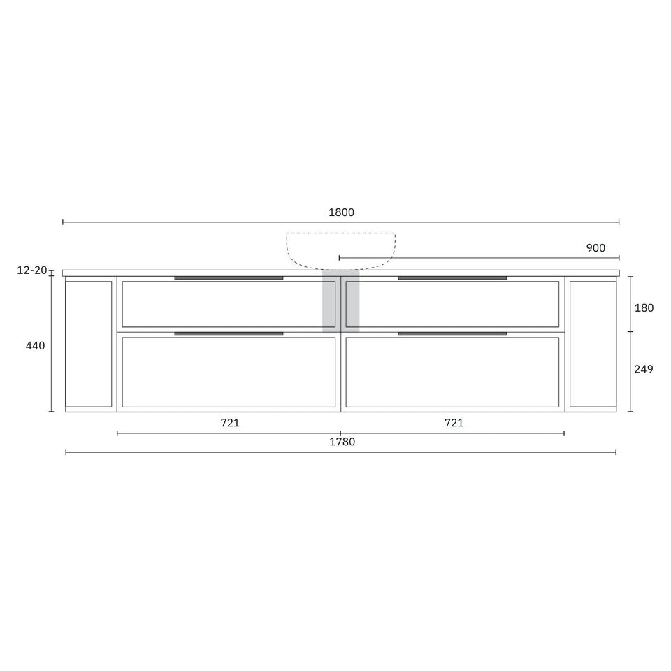 Marquis Reef Wall Hung Vanity with Symphony Top