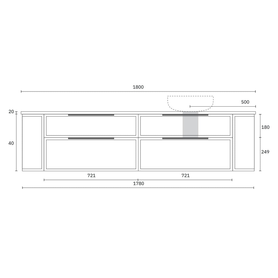 Marquis Reef Wall Hung Vanity with Symphony Top