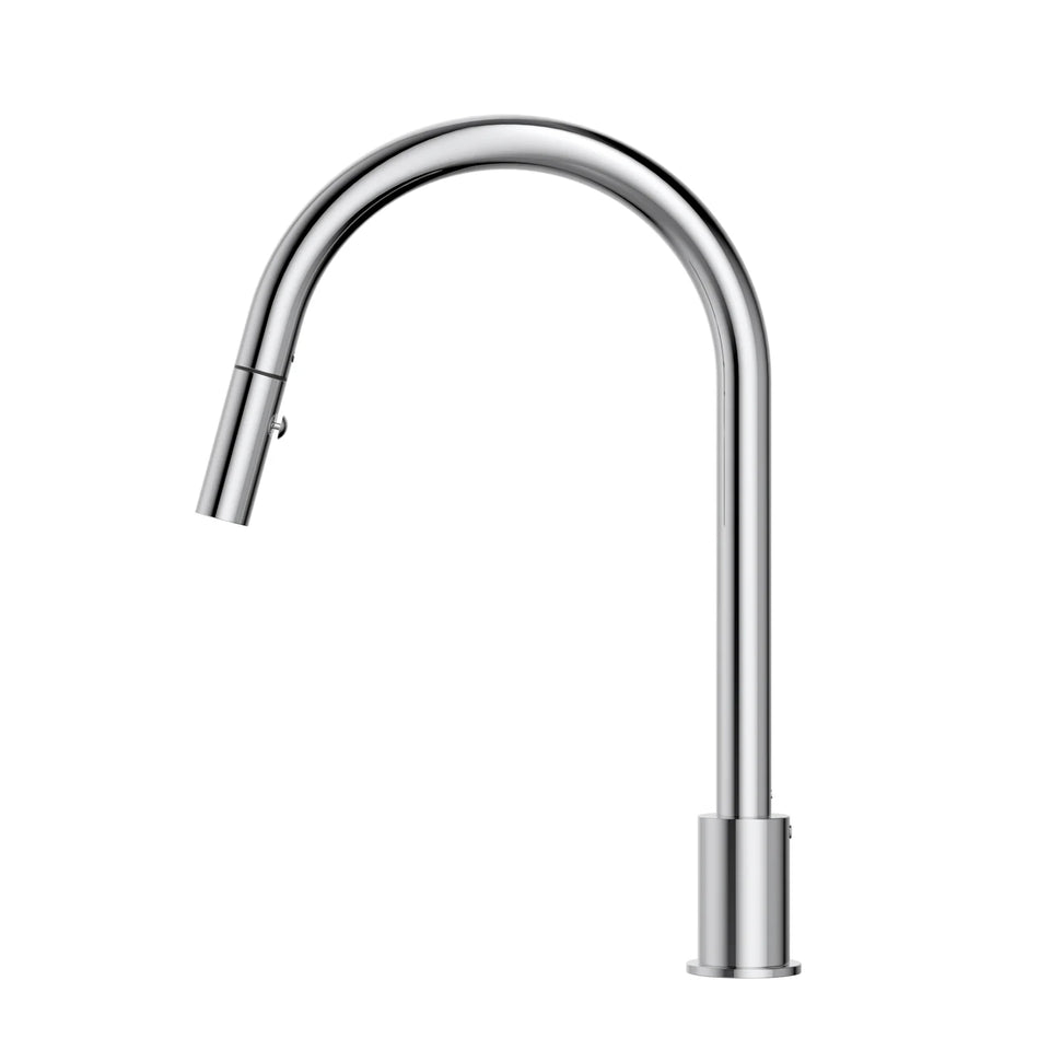 Meir Kitchen Hob Spout with Pull Out Nozzle - Polished Chrome